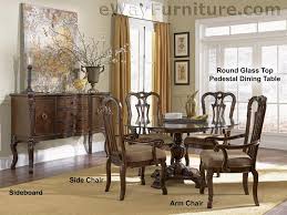 Round Glass Top Pedestal Dining