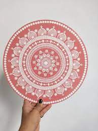 Handpainted Dot Mandala Wooden Wall Plates
