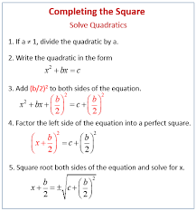 Solve Quadratic Equations By Completing