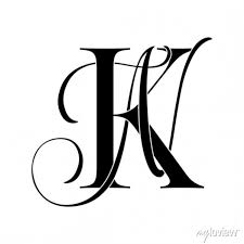 Kn Nk Monogram Logo Calligraphic