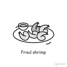 Fried Shrimp Icon Traditional Chinese