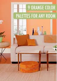 Amazing Wood Furniture And Orange Wall