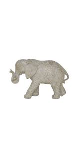 White Polystone Elephant Sculpture