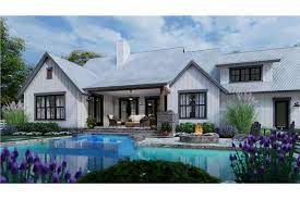 Modern Farmhouse Plan With Pool 3 Bed