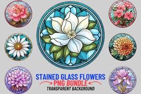Stained Glass Flowers Sublimation