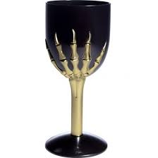 Black Skeleton Claw Wine Glass Go