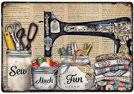 Sewing Machine Metal Sign Sewing Sew