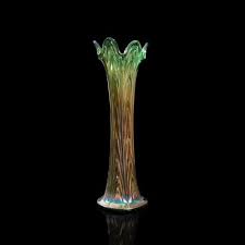Fluted Carnival Glass Vase 1930s