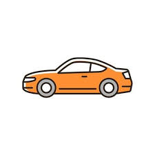 Orange Car Vector Art Icons And