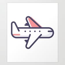 Plane Lineart Icon Art Print By Aaron H