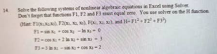 Nar Algebraic Equations In Excel