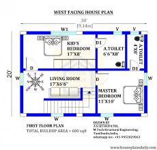 30x20 West Facing House Design House