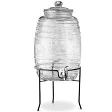 Glass Beverage Dispenser With Iron