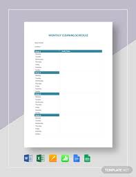 Cleaning Schedule Template 25 Free