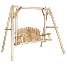 Fir Wood Patio Swing With A Frame Stand