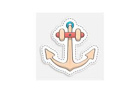 Cartoon Icon Of Doodle Ship Anchor