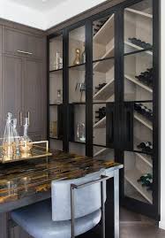 To Ceiling Glass Front Wine Cabinets