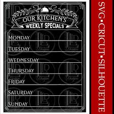 Weekly Specials Chalkboard Menu