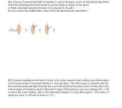 solved q4 a beam of unpolarized light
