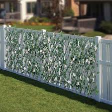 Wood Silk Fabric Faux Ivy Fencing Panel