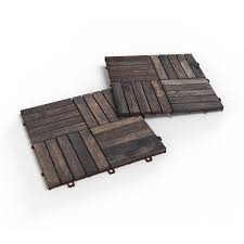 Acacia Hardwood Interlocking Patio Deck Tiles 12 12 Pack Of 10 Easy To