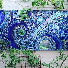 Beautiful Blues Mosaic Garden Art