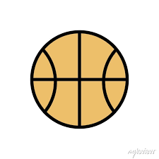 Basketball Sport Icon Simple Color