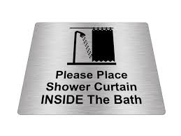 Shower Curtain Inside The Bath Sign
