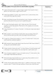 Fraction Word Problems Worksheet With