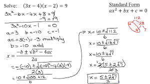 Solve The Quadratic Equation Using