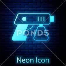 Glowing Neon Paint Spray Gun Icon