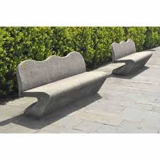 Grey Outdoor Concrete Garden Bench