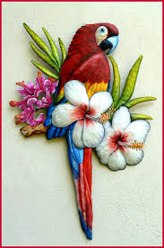 Scarlet Macaw Wall Hanging Metal Art