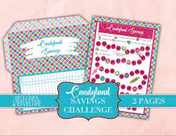 Candy Land Savings Challenge Envelope