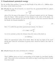 Solved 3 Gravitational Potential Energy