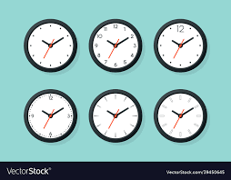 Flat Wall Office Clock Icon Set