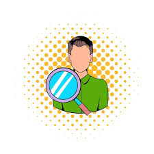 Magnifying Glass Icon In Comics Style
