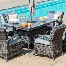 Maze Rattan Texas 6 Seat Rectangular