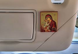 In Car Wooden Byzantine Orthodox Icons