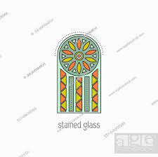 Stained Glass Window Vector Thin Line