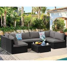 Runesay 7 Piece Pe Rattan Wicker