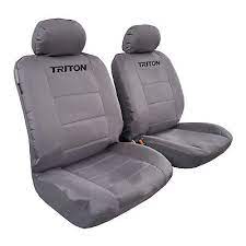 Grey Canvas Seat Covers Front Set