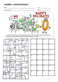Holiday Theme Linear Equation Puzzle