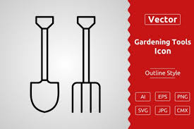 Vector Gardening Tools Outline Icon