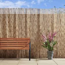 6 Ft H X 16 Ft L Bamboo Cocoa Led Reed Fence Panel Decorative Screen Fence For Backyard Garden Fencing Divider