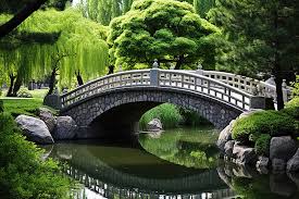 Stone Bridge In Japanese Garden Art
