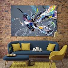 Abstract Hummingbird Canvas Painting