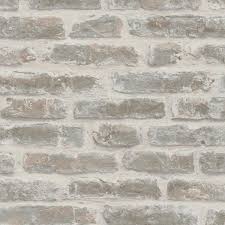 Exposed Brick Matte White And Taupe