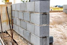 A Wall Of Hollow Concrete Blocks At A