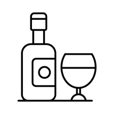 A Classic Wine Bottle And Glass Icon